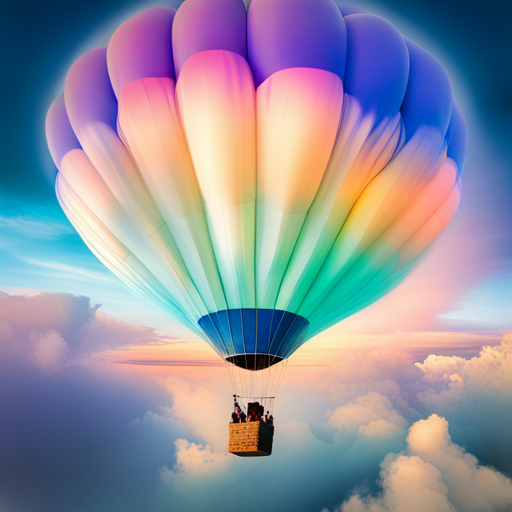 colorful, vibrant balloons floating in the sky, joyful celebration, whimsical surreal dreamlike fantasy, soft pastel colors, playful movement, organic shapes, transparent, light shadows