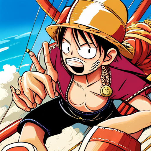 One Piece characters, manga, anime, Shonen Jump, Eiichiro Oda, Japanese style, action-packed, vibrant colors, dynamic poses, pirate theme, sea adventure, Straw Hat Pirates, Monkey D. Luffy, Roronoa Zoro, Nami, Usopp, Sanji, Tony Tony Chopper, Nico Robin, Franky, Brook, Grand Line, Devil Fruits, Haki, epic battles, humor, friendship, determination, exploration, treasure hunt, world-building, marine admirals, Yonko, epic saga, power levels, character development, supernatural abilities, visual storytelling, emotions, honor, loyalty, justice, iconic character designs, intricate costumes, distinct personalities, unique character quirks, childhood dreams, Nakama