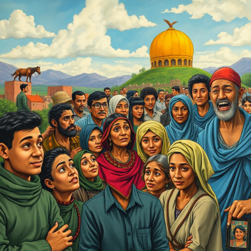 diverse society, historical references, ancient to modern, cultural tapestry, inclusivity, Norman Rockwell inspiration, pop art, vibrant colors, dynamic storytelling, community interactions, human connections, exaggerated expressions, educational themes, social awareness, narrative depth, illustrative style, detailed line work, symbolic representation, diverse landscapes, time progression, socio-political commentary, engaging atmosphere, visual dialogue, layered storytelling, rich textures, textural detail, thought-provoking, contemporary relevance, expressive characters, vibrant palette, cultural diversity, tapestry of human experience, iconic cultural motifs, artistic movements, intriguing composition, storytelling depth, intricate patterns