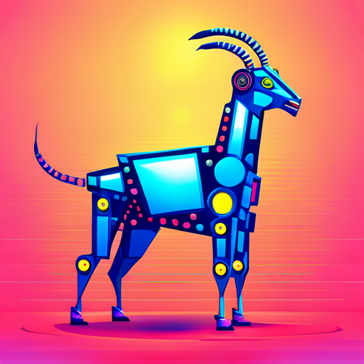 colorful, geometric, vector art, animal, goat, machine, futuristic, abstract