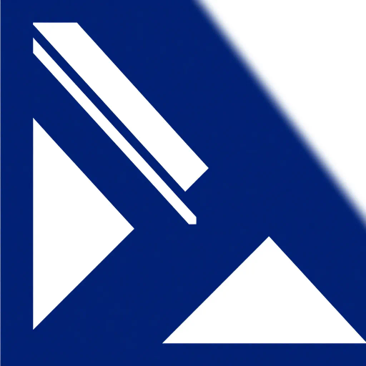 abstract M lettermark, geometric precision, two thick diagonal lines, sharp V convergence, bold solid indigo, minimal modern logo, geometric shapes, Bauhaus influence, dynamic symmetry, clean lines, minimalism, stark contrast, white background, conceptual simplicity, contemporary aesthetics, high-impact clarity