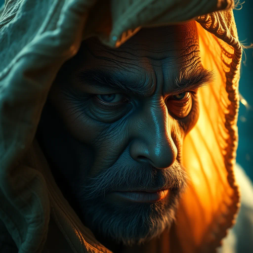 hyper-realism, detailed textures, chiaroscuro lighting, vibrant colors, Rembrandt influence, meticulous detail, natural light, atmospheric depth, emotional resonance, lifelike depiction, intricate composition, smooth gradients, realistic textures, expressive portraits, soft focus, dimensional accuracy, dynamic range, capturing essence, high detail, refined realism