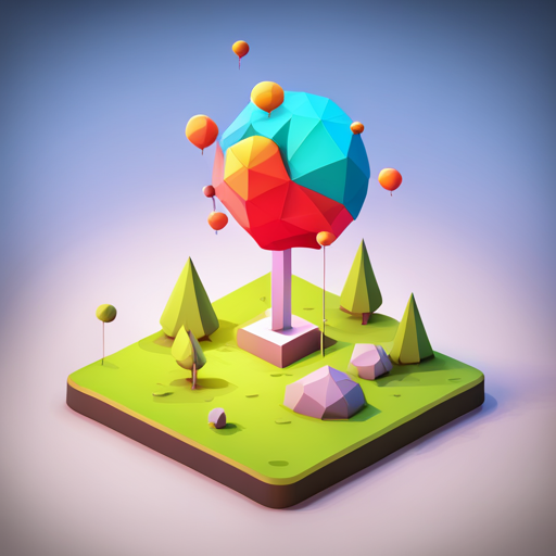 Low poly, geometric shapes, antenna, iconography, minimalism