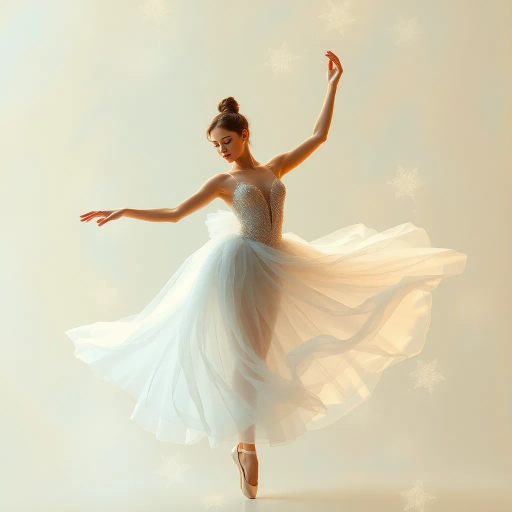 ethereal ballerina, graceful pose, Edgar Degas influence, soft brushstrokes, delicate pastel palette, Victorian elegance, luminous lighting, serene ambiance, flowing tulle, feminine beauty, transcendent grace, ethereal atmosphere, romantic movement, dreamlike setting, symbolic beauty, intricate detailing, impressionist style, poised and elegant, fairy-tale allure, timeless elegance