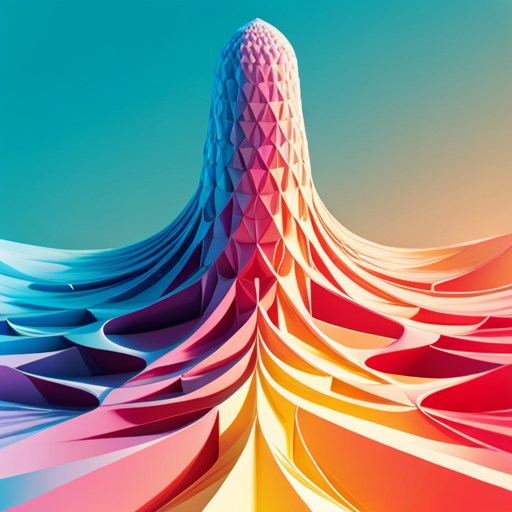 Vector art, generative design, exploratory abstraction, geometric shapes, vibrant colors, simplified forms, digital media, mathematical algorithms, polygonal meshes, multisided figures