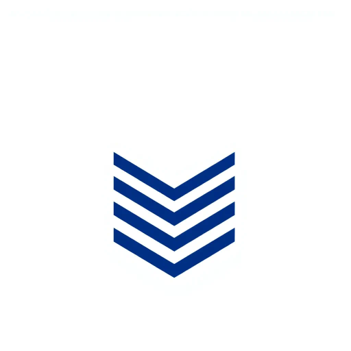 geometric design, lettermark logo, abstract composition, bold parallel strokes, V-shaped bridges, hierarchy levels, indigo blue, minimalistic vector art, flat design, clean lines, stark contrast, modern typography, precise angles, architectural influence, symmetry, spatial arrangement, contemporary aesthetics, visual hierarchy, white negative space, simplicity, structural balance