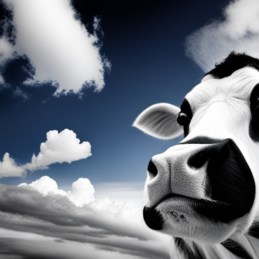 dairy, tab, brand, lactase, cow, black and white, blue sky, photographic