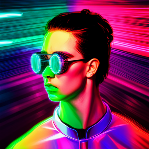 electric blue, neon green, cyberpunk, reflection, aviators, festival, lights, desert, post-apocalyptic, fashion, futuristic