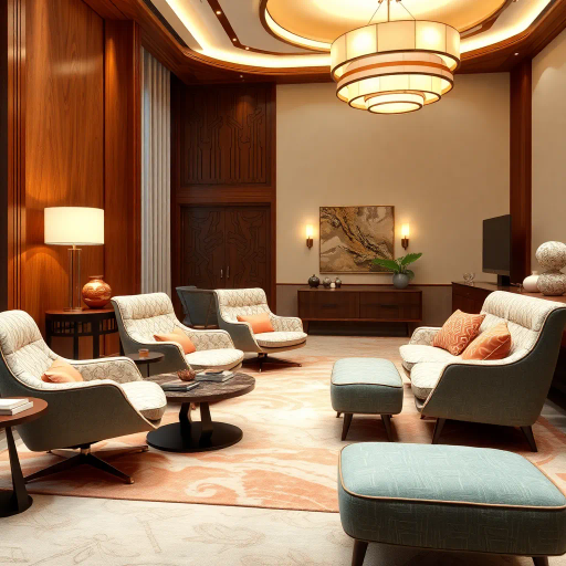 futuristic, avant-garde, sleek lines, Scandinavian design, Bauhaus influences, warm lighting, minimalist elegance, bold textures, vibrant colors, handcrafted aesthetic, mid-century modern, organic forms, ergonomic shapes, artistic sophistication, wooden materials, soft upholstery, delicate craftsmanship, vintage flair, contemporary style, immersive ambiance, high-end luxury, dynamic composition, nostalgic charm, artistic curation, harmonious balance, sculptural presence