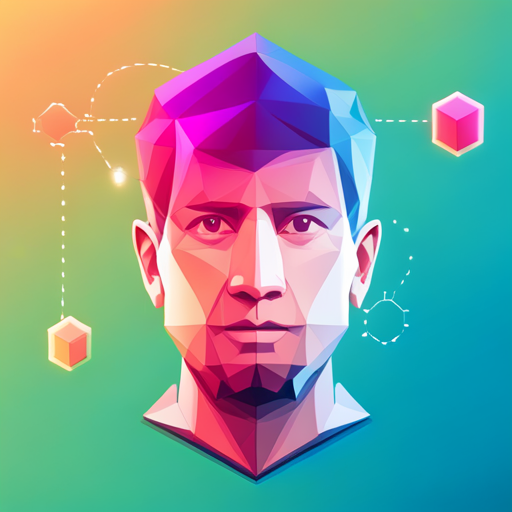 low-poly, news, AI, signal, app icon, geometric shapes, technology, artistic representation, cybernetics, minimalism, digital futurism