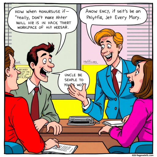 satirical workplace dynamics, humorous situations, colorful characters, Jim Halpert, Pam Beesly, mockumentary style, lively banter, office antics, playful tone, exaggerated expressions, narrative humor, corporate setting, vibrant palette, dynamic panels, exaggerated scenarios, comedic timing, slice of life, workplace comedy, Michael Scott, sitcom classic, Roy Lichtenstein influence, pop art aesthetic