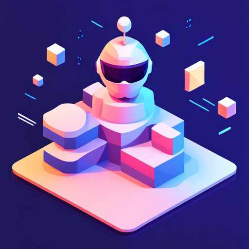 isometric perspective, plastic materials, bot art, digital medium, pop art, geometric shapes, scale, app mascot, vibrant colors