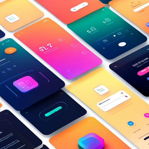 futuristic technology, sleek interface design, smooth animations, playful icons, efficient user flow, bold typography, clean lines, organized grid layout, vibrant colors, gradient backgrounds, negative space, monochrome, sans-serif fonts