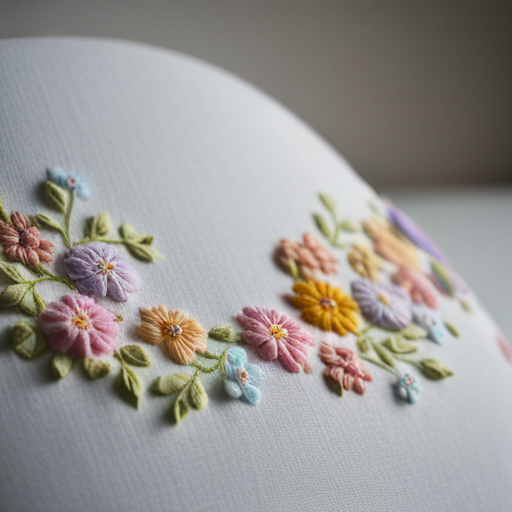 pastel, floral, meadow, embroidery