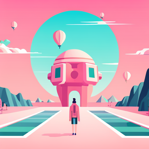 retro-futuristic, AI, technology, avant-garde, whimsical, symmetrical, pastels, grid, quirky, Wes Anderson, sci-fi