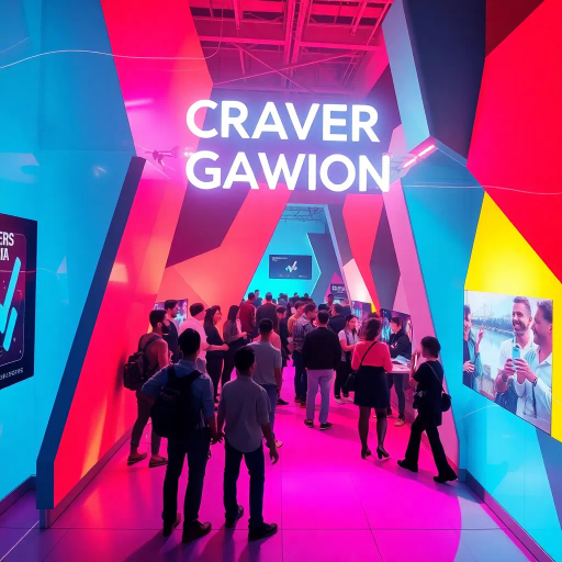 vibrant logo design, dynamic typography, abstract composition, futuristic elements, technology influence, Bauhaus movement, neon colors, minimalism, creative exploration, interactive media, high contrast, circular motifs, geometric shapes, playful aesthetics, innovation, community spirit, collaborative energy, bold outlines, tech textures, modern craftsmanship, forward-thinking, expressive design