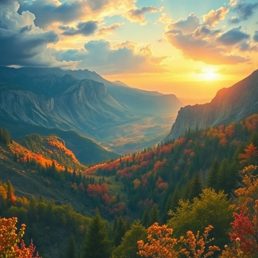 majestic landscapes, pristine wilderness, Ansel Adams, dramatic vistas, golden-hour lighting, expansive horizons, rich textures, the Sublime, vibrant foliage, painterly strokes, the Hudson River School, awe-inspiring skylines, rugged terrain, soft pastel tones, ecological diversity, tranquility, panoramic views, intricate details, nature's grandeur, luminous atmosphere, untouched beauty, American Romanticism, immersive scale, visual poetry, dynamic compositions, serene ambiance