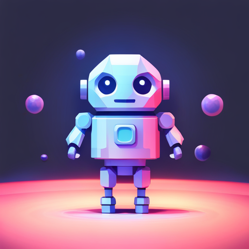 Geometric shapes, minimalism, low-poly, 3D modeling, robots, white background