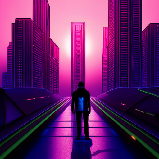 futuristic, sci-fi, cyberpunk, utopian, victory, rebellion, bright colors, towering skyscrapers, futuristic architecture, cybernetic enhancements, luminous signs, resilient heroes, digital age, sustainable ecosystem