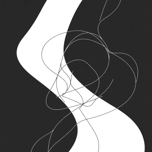 geometric shapes, intricate patterns, flowing lines, minimalist design, abstract expression, monochrome palette, dynamic movement, M.C. Escher influence, precise detailing, linear perspective, conceptual exploration, visual harmony, contour emphasis, spatial depth, contemporary influence, surreal geometry, optical illusion, mathematical artistry, avant-garde composition, abstract forms, pen and ink medium, black and white contrast, intersecting lines, detailed tessellation, fluid dynamics, rhythmic patterns, creative geometry, fine linework, subtle gradients, modern abstraction, artistic innovation, interlocking forms, infinite loops, Escherian landscapes, artistic paradox