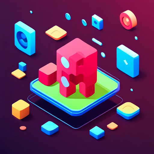 Isometric perspective, Plastic materials, Bot, App mascot, Geometric shapes, Vibrant colors, Low poly technique