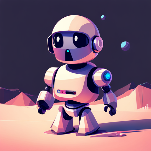 Minimalist, low-poly, geometric robot sculpture with cute features and a clean white background. Emphasizes simplicity and texture with white space and light sources.