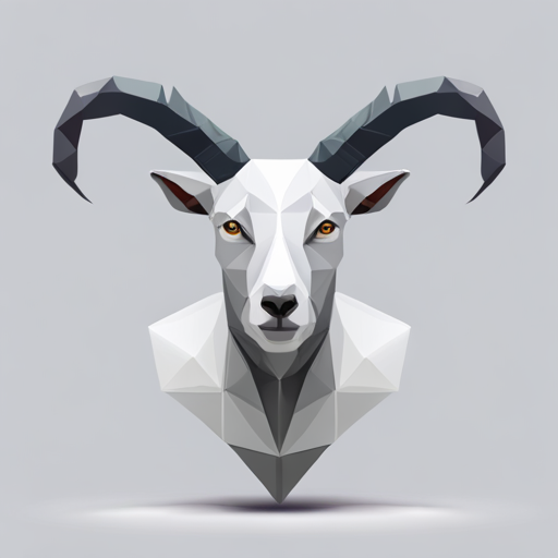 abstract, vector art, low-poly modeling, small, goat, antlers, robot, white background, geometric shapes, vibrant colors, triangle mesh, sharp angles, polygon reduction, stylized, 3D rendering, angular composition, digital artwork, robotic subject, minimalistic, futuristic