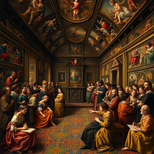 vintage classroom, diverse students, learning, educational setting, 1960s era, engaging discussion, vibrant illustrations, colorful posters, detailed expressions, animated gestures, multicultural elements, historical influences, knowledge exchange, worn textbooks, chalkboard backdrop, community spirit, dynamic poses, bright hues, ink outlines, cultural artifacts, lively composition, intellectual curiosity, thoughtful dialogue, educational journey, iconic teachers, sense of discovery, narrative flow