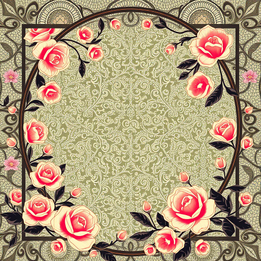 romantic ambiance, intricate floral patterns, elegant typography, ethereal lighting, soft pastel hues, Art Nouveau inspiration, delicate lace textures, classic elegance, sophisticated composition, gentle brush strokes, timeless celebration, heartwarming emotion, vintage touches, graceful movements, intimate scale, gold foil accents, frameless design, harmonious balance, intricate detailing, cultural richness, symbolic unity, intimate perspective, poetic atmosphere, artistic craftsmanship