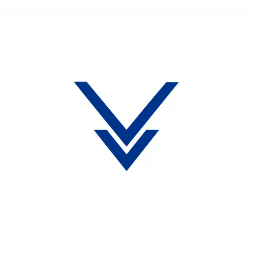 abstract M lettermark, geometric precision, two thick diagonal lines, sharp V convergence, bold solid indigo, minimal modern logo, geometric shapes, Bauhaus influence, dynamic symmetry, clean lines, minimalism, stark contrast, white background, conceptual simplicity, contemporary aesthetics, high-impact clarity