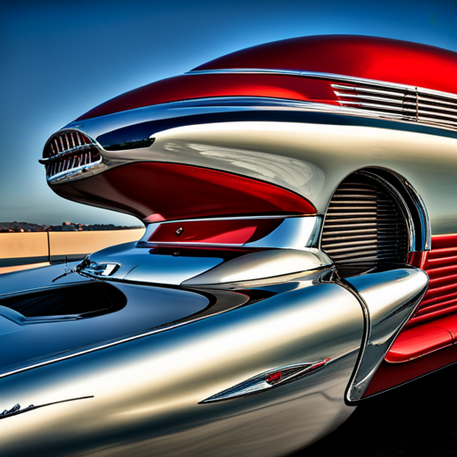 vintage cars, chrome, sleek curves, American muscle, Detroit, monochrome, black and white, mid-century, pinstriping, road trips, classic Americana, tailfins, leather interiors, racing stripes, engine blocks, hubcaps, hood ornaments, car culture