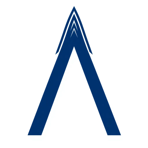 bold letter M, parallel strokes, tapering structure, upward hierarchy, indigo blue, geometric precision, vector design, minimalist aesthetic, structural elegance, balance and symmetry, clean composition, white background, modernist influences, Bauhaus geometry, minimal lines, disciplined form, artistic clarity, abstract expression, Kandinsky inspiration, harmonious contrast, flat color fields, innovative typographic elements, Swiss design principles, mid-century modern vibes