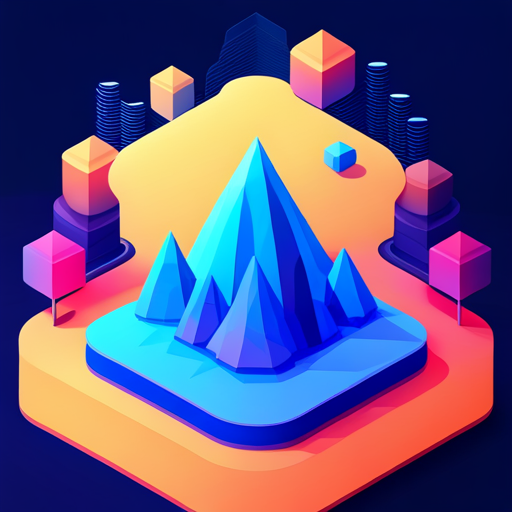 Low-poly, news, AI, signal, app icon, geometric shapes, technology, digital art