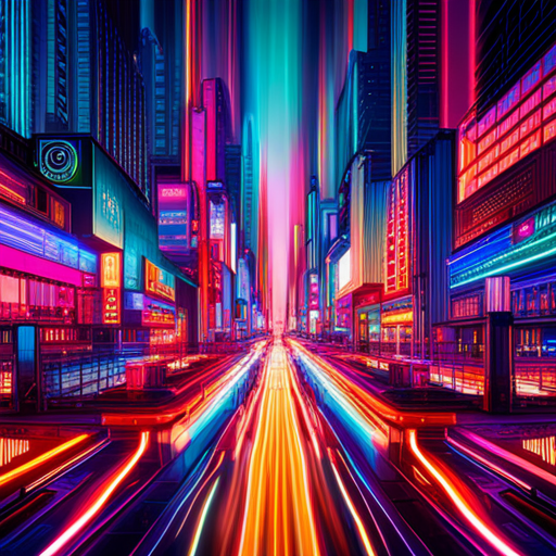 futuristic, artificial intelligence, data visualization, maximalism, generative art, technology, complex patterns, glitch art, cyberpunk, machine learning, wires and circuits, abstract expressionism, neon colors