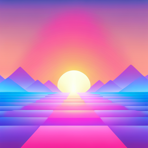 retro-futurism, sci-fi, technology, geometric-shapes, neon-lights, chrome, vaporwave, vector-art, abstract, pastel-colors