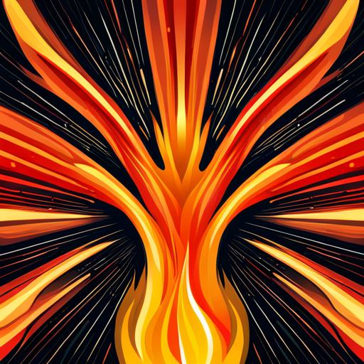 blazing flames, inferno, heat wave, ember, ignition, wildfire, smoke, charred, burnt sienna, hot coals, flickering light, combustion, firestorm, vector art