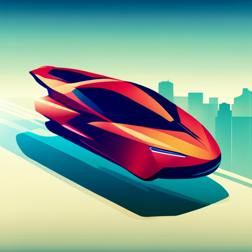 flying, futuristic car, vector, technology, modern, sleek, aerodynamic, sci-fi, concept vehicle, speed, motion, dynamic, futuristic architecture, cityscape, neon lights, cyberpunk, futurism, surreal, digital illustration, vibrant colors, high-tech, energy, power, sleek lines, sharp angles, reflections, abstract, futuristic technology