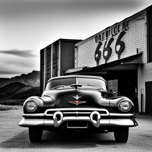 Vintage automobiles, chrome trim, sleek curves, antique engines, American classics, muscle cars, automotive design, mid-century style, black and white photography, car culture, nostalgia, speed and power, shiny surfaces