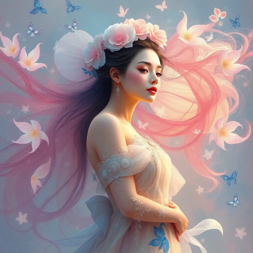 adorable heroine, full figure, photorealistic rendering, hyper-realistic textures, soft lighting, vibrant palette, harmonious composition, ethereal mood, contemporary artistry, fine details, expressive gaze, dynamic pose, whimsical aura, gentle movement, enchanting allure, intricate patterns, subtle tones, contemporary influences, captivating expression, elegant posture, captivating presence, dreamy atmosphere