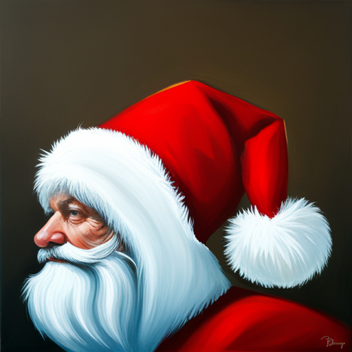 painting, santa hat, brown background, oil painting, Brian Despain, behance contest winner, tonalism, oil on canvas, hyper realism, speedpainting