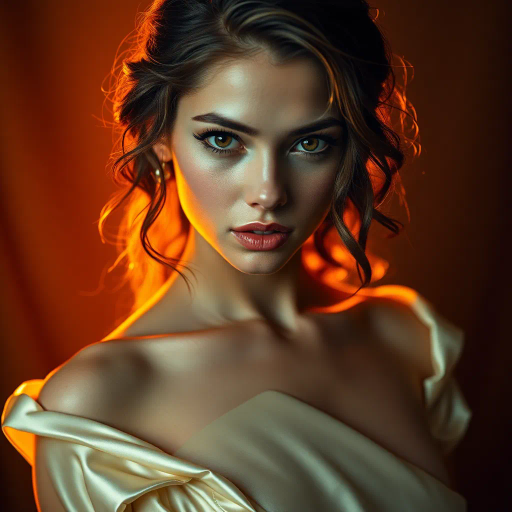 vibrant youth, alluring curves, radiant beauty, opulence, ethereal glow, contemporary allure, delicate elegance, Renaissance influence, chiaroscuro lighting, warm color palette, feminine grace, luxurious silk texture, enchanting gaze, sensuality, bold composition, sensual movement, modern aesthetic, beauty idealism, dynamic poses, Baroque opulence, mystical charm, captivating presence, intimate portrait, high detail, artistic celebration, confident expression, dramatic contrast, vivid realism, Michelangelo-inspired poses, athletic elegance, muscular definition, powerful femininity, shadow play, classical beauty, grace and poise, emotional depth, timeless allure, intricate details, enchanting atmosphere, expressive form, natural textures, strong silhouette, contemporary fashion, confident stance, captivating gaze, layered symbolism, figural focus, contemporary realism