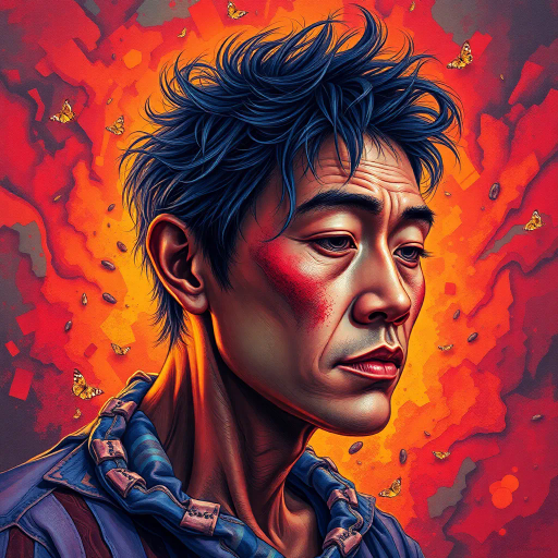 hyper-realistic, intricate detail, lifelike representation, Vermeer-inspired lighting, chiaroscuro, rich textures, vibrant colors, emotional depth, intimate composition, Renaissance influence, masterful brushwork, realism, depth of field, subtle contrasts, natural tones, detailed features, expressive portrayal, timeless atmosphere, classical elements, human emotion, detailed background, nuanced shading, realism, contemporary twist, artistic narrative