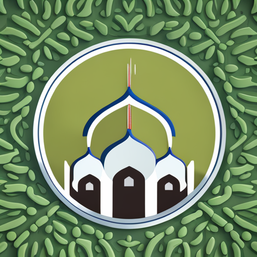 symbolic masjid, rounded border, border shadow, clock, time 04:10, caption, walking distance, location