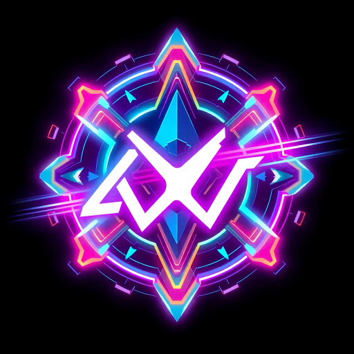 vibrant logo design, dynamic typography, abstract composition, futuristic elements, technology influence, Bauhaus movement, neon colors, minimalism, creative exploration, interactive media, high contrast, circular motifs, geometric shapes, playful aesthetics, innovation, community spirit, collaborative energy, bold outlines, tech textures, modern craftsmanship, forward-thinking, expressive design