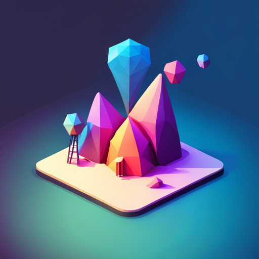 Low poly, geometric shapes, antenna, iconography, minimalism