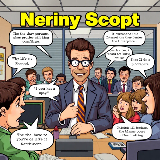 satirical humor, everyday life, workplace dynamics, vibrant colors, exaggerated expressions, quirky characters, Michael Scott, camera angles, documentary style, playful tone, American culture, ensemble cast, office environment, comedic timing, mockumentary feel, panel layout, speech bubbles, visual storytelling, relatable scenarios, improvisational flair, modern setting, emotional undertones, character development, symbolic objects