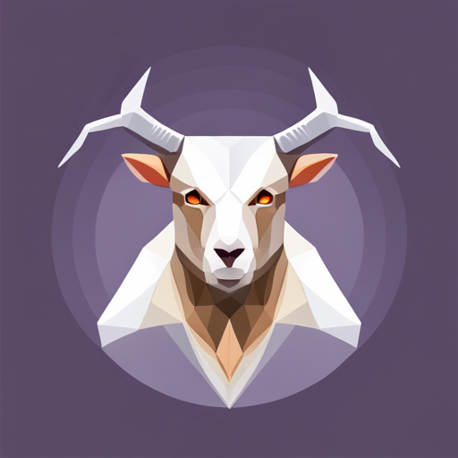 Abstract, Vector, Low-poly, Small, Goat, Antlers, Robot, Geometric Shapes, Line Quality, Scale