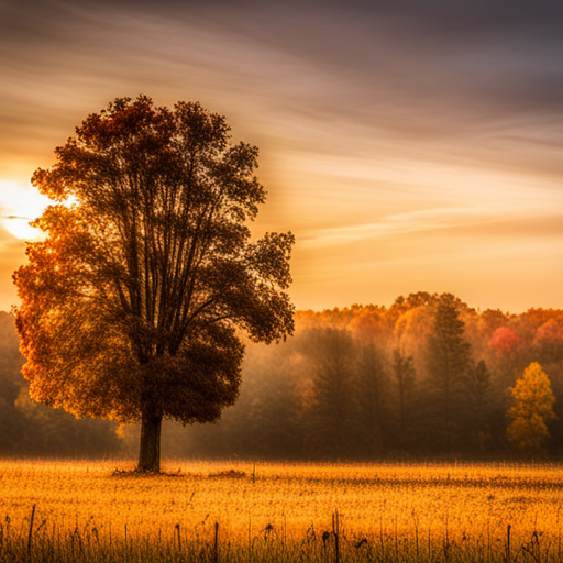 autumn, foliage, colors, golden hour, nature, landscape, impressionism, warm tones, atmospheric, tranquility, fall, season, harvest, harvest moon, misty, earthy, rustic, vibrant, cozy, nostalgic, picturesque, serenity, solitude, melancholy, fall foliage, golden sunlight, misty mornings, pumpkin patches, cozy sweaters, crisp air, changing leaves, bonfire gatherings