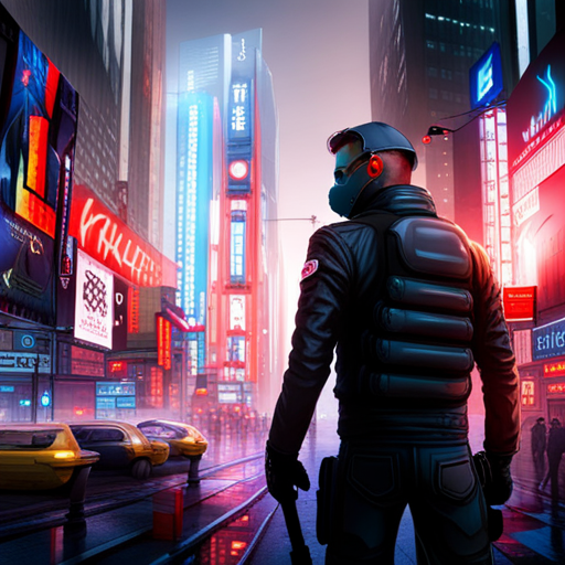 cybernetic implants, post-apocalyptic technology, neon lighting, futuristic weaponry, biomechanical augmentation, cyberpunk rebellion, dystopian society, artificial intelligence uprising, cybernetic soldiers, cyber warzone, dark and gritty aesthetics, neon cityscape, hacker culture