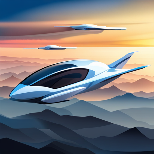 flying car, futuristic, vector, speed, motion, sleek design, high-tech, sci-fi, futuristic city, neon lights, reflection, aerodynamic, metallic finish